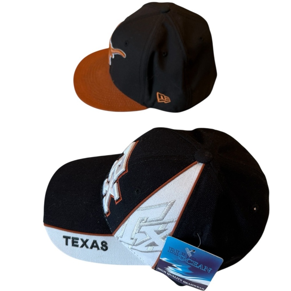 SOLD TX and Texas Longhorn Hat Bundle NEW 7.5 Black Orange Blue Ocean / New Era - Picture 4 of 10